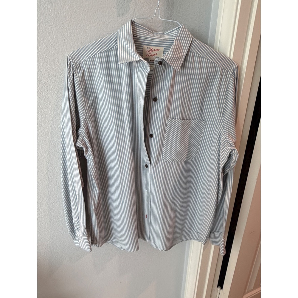 Marine Layer Women's Jane Relaxed Long Sleeve Shirt NWOT M - Picture 4 of 8